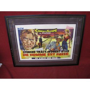 Vintage Framed 1955 Bad Day At Black Rock Spanish Lobby Card